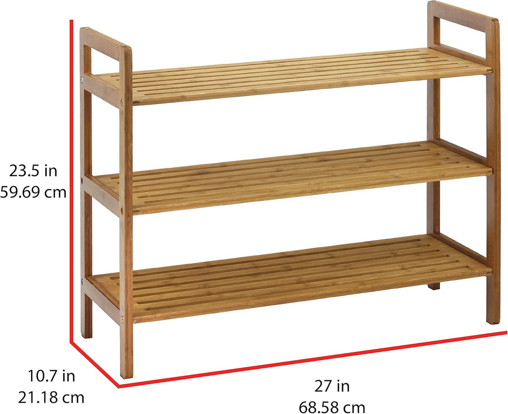Bamboo Shoe Rack 3-Tier Natural k7
