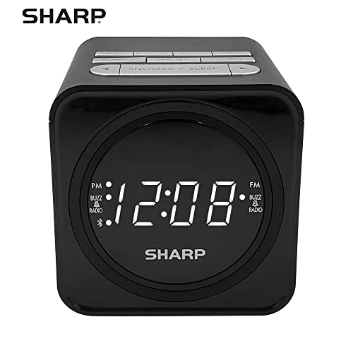 FM Clock Radio with Bluetooth Speaker, Dual Alarms, USB Charge Port k7