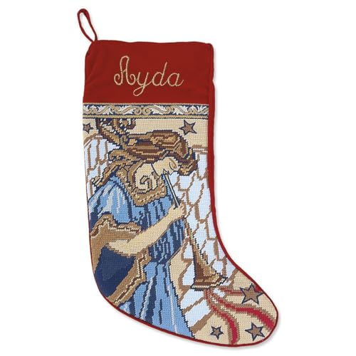 Personalized Christmas Needlepoint Stocking 100% Wool A7