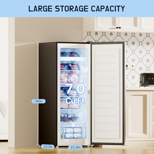 Upright Freezer Convertible Refrigerator, 5 Adjustable Shelves, Garage Ready A7