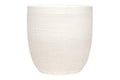 Creative Co-Op Large Matte White Embossed Stoneware Planter