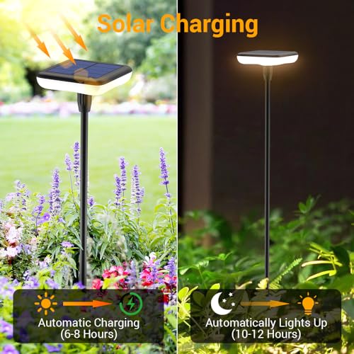 Solar Garden Pathway Lights 4 Pack 31in Wind Swaying IP65 A7