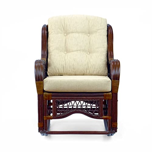 Wicker Rattan Lounge Chair with Cream Cushion Indoor K7m