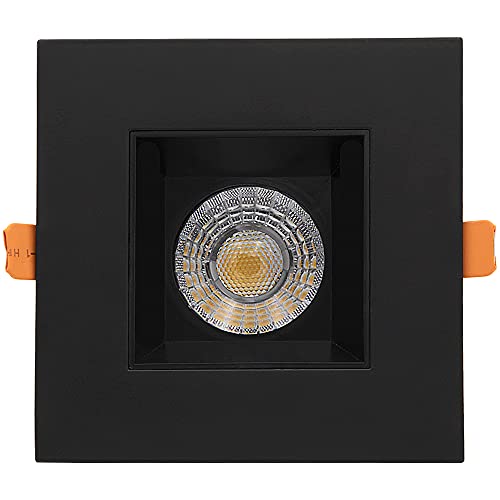 4 in. Ultra-Thin Recessed LED Downlight Canless IC Rated Dimmable Square White Trim 7k