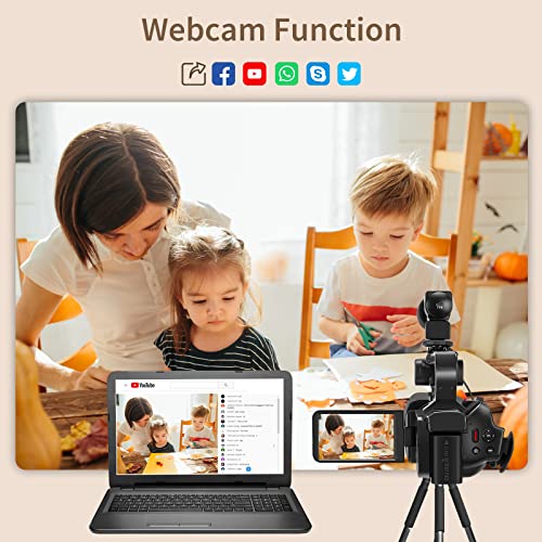 Camcorder 6K 64MP IR Night Vision Vlogging Camera 18X Zoom 4.0 Touch Screen f7