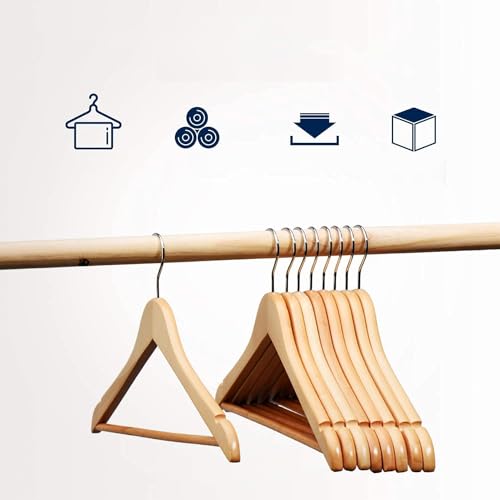 Wooden Hangers with Clips for Suits Coats Dresses 7k