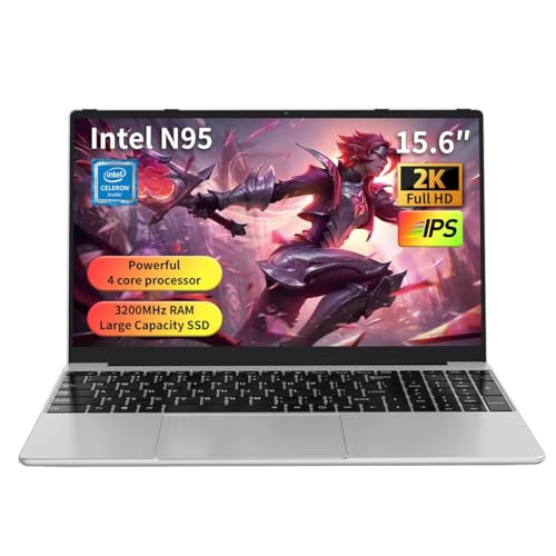 Gaming Laptop 15.6" FHD Display, Intel N95 Quad-Core up to 3.4GHz, 16GB RAM, 512GB SSD, RGB Keyboard, Fingerprint Reader, Windows 11 Pro &ndash; Powerful Laptop Computer for Work and Play