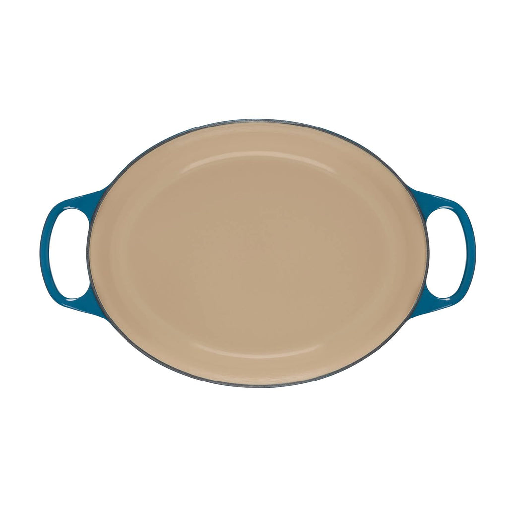 Cast Iron Oval Dutch Oven 5-Quart Deep Teal k7
