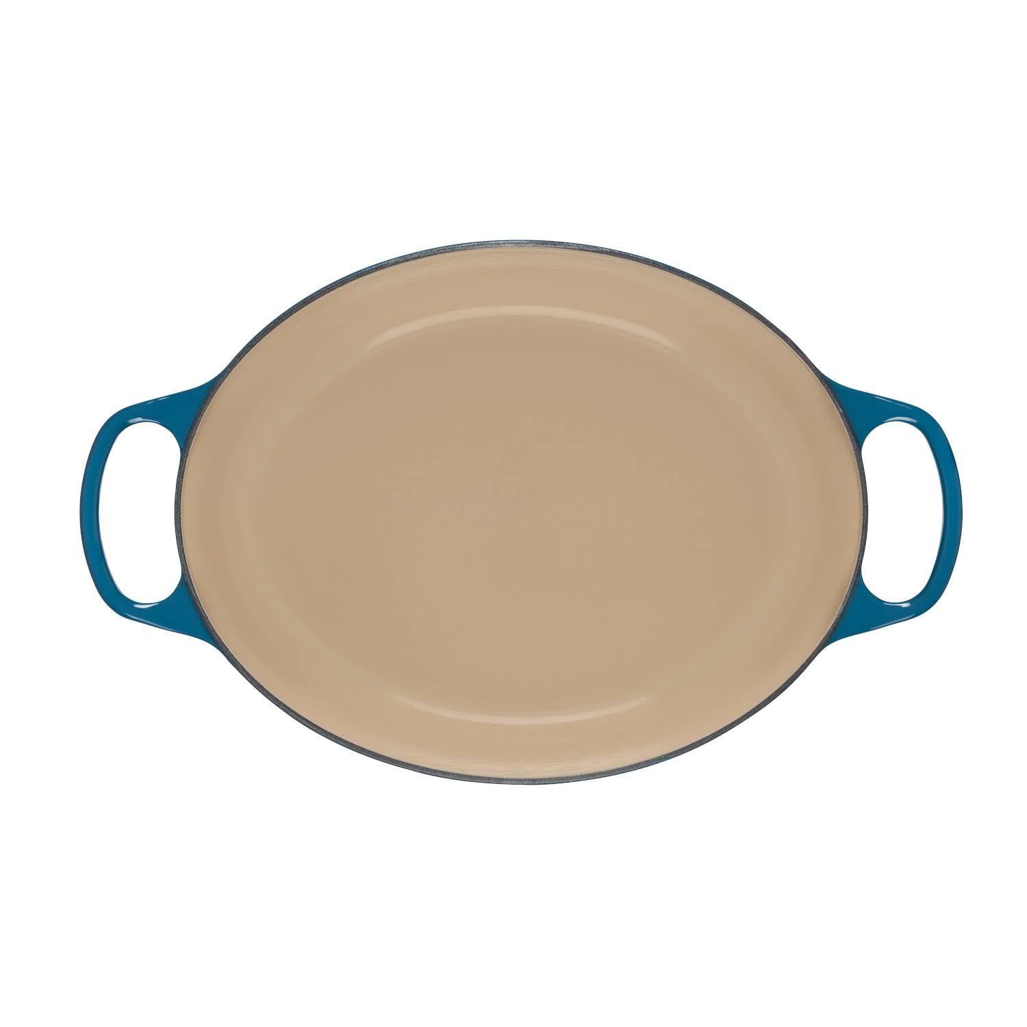 Cast Iron Oval Dutch Oven 5-Quart Deep Teal k7