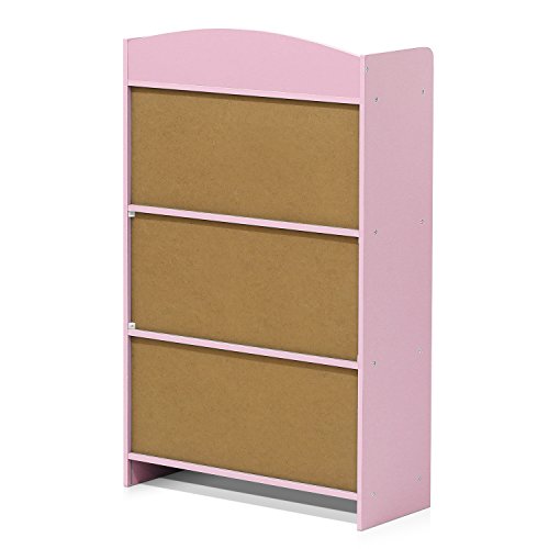 Bookshelf with Storage Cabinet 3-Tier Pink a7