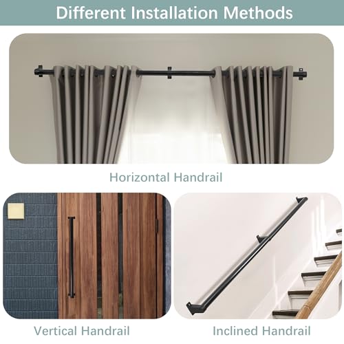 Stair Handrail Kit 6ft Aluminum Indoor Outdoor 4k