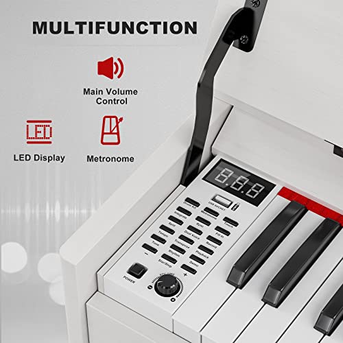 Weighted Digital Piano with Bench and USB MIDI k7
