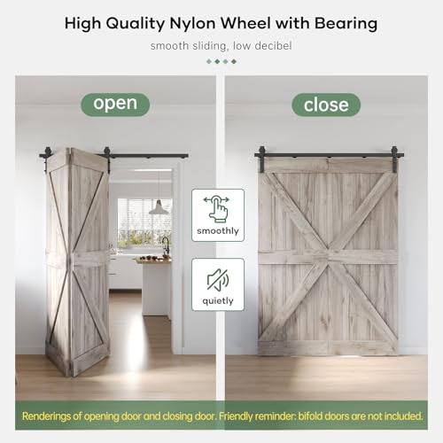 Bifold Sliding Barn Door Hardware Track Kit 4f
