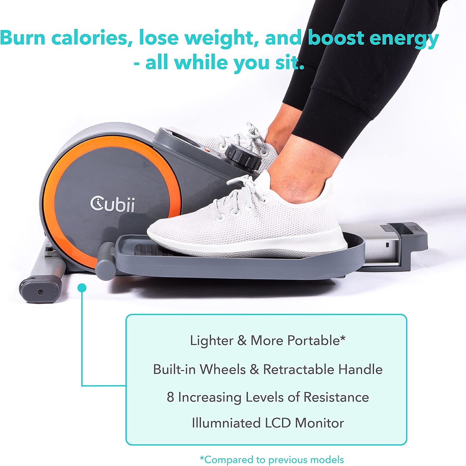 Under Desk Elliptical Pedal Exerciser Portable Home Fitness k7