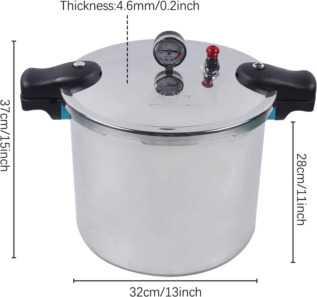 23 Quart Pressure Canner Cooker with Gauge Safety Valve f7