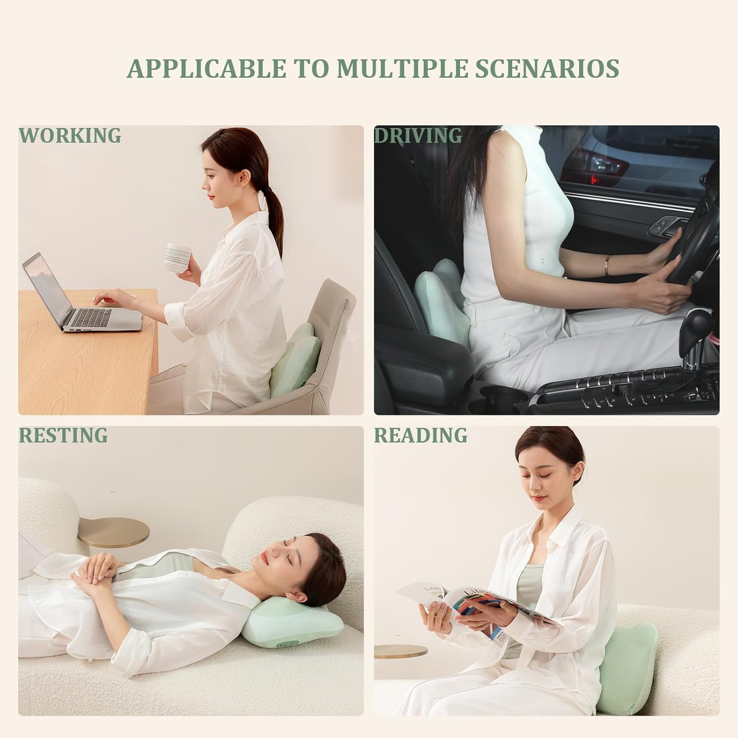 Cordless Shiatsu Back Massager with Heat, Neck and Shoulders Pillow k7
