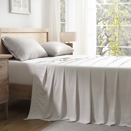 Queen Sheets Set, Cooling Bamboo Bedding, Deep Pocket, Dark Green K7