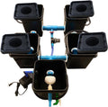 HYDROPONICS Earth,4+1 RDWC Full Set, Recirculating Deep Water Culture RDWC Hydroponics Grow System, 20L, 4 Sites with Connected Reservoir, Black, rdwc2in41