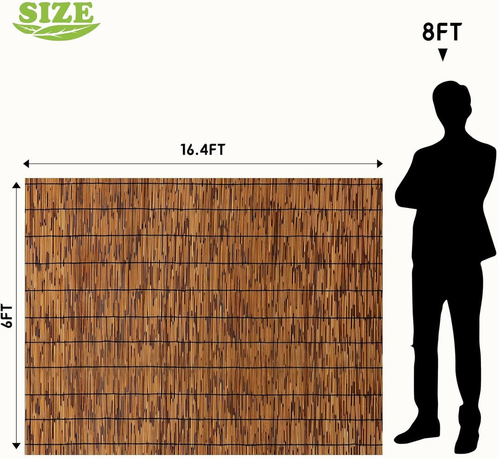 Bamboo Reed Fence 6FT x 16.4FT Natural Privacy Screening a7