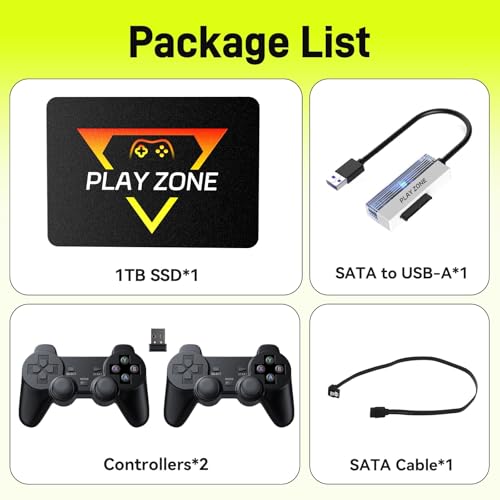 Retro Gaming Console with 16191 Games, Plug and Play HDMI, 3 Systems in 1 SSD k7