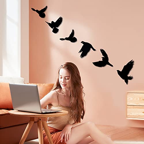 Black Birds Metal Wall Decor Set of 6 k7