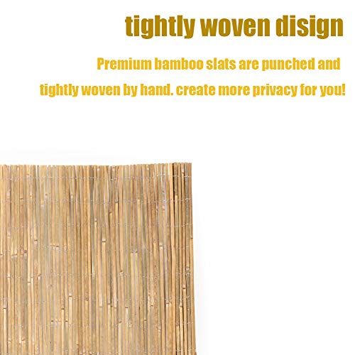 Natural Bamboo Slat Screening Privacy Fence Panel 1.2m x 4m k7