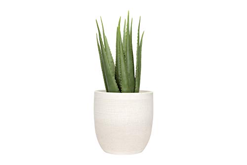 Large Matte White Stoneware Planter k7