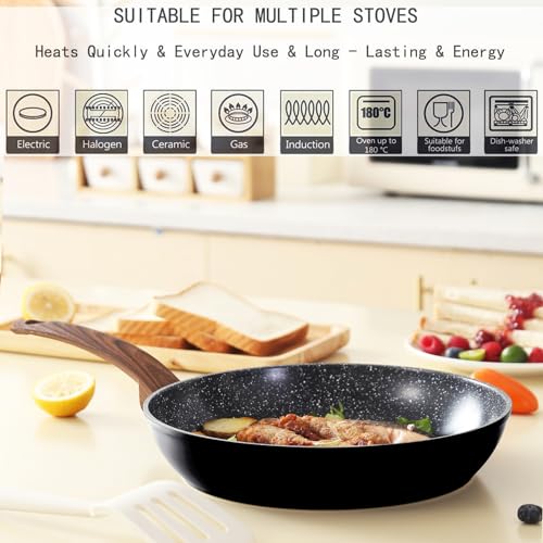 Ceramic Cookware Set with Lids, Non-Stick Frying Pans, Induction Safe k7