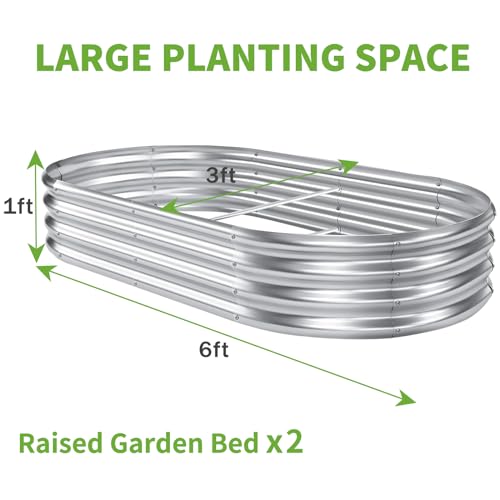 Galvanized Metal Raised Garden Bed Planter Boxes Outdoor A7