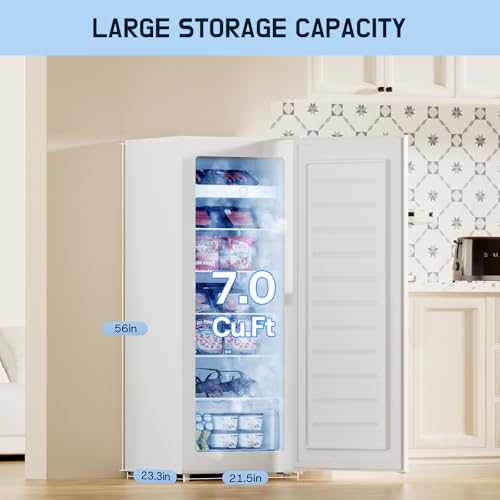 Upright Freezer Convertible Refrigerator, 5 Adjustable Shelves, Garage Ready A7