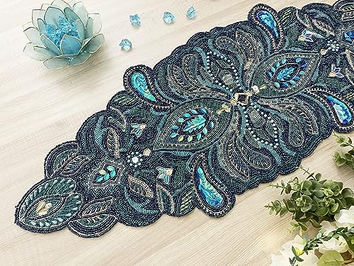 Beaded Table Runner 13x36 Multicolour H7q