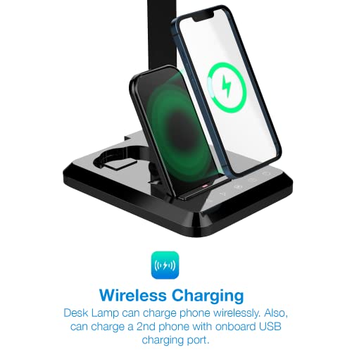 LED Desk Lamp with Wireless Charger and USB Port a7