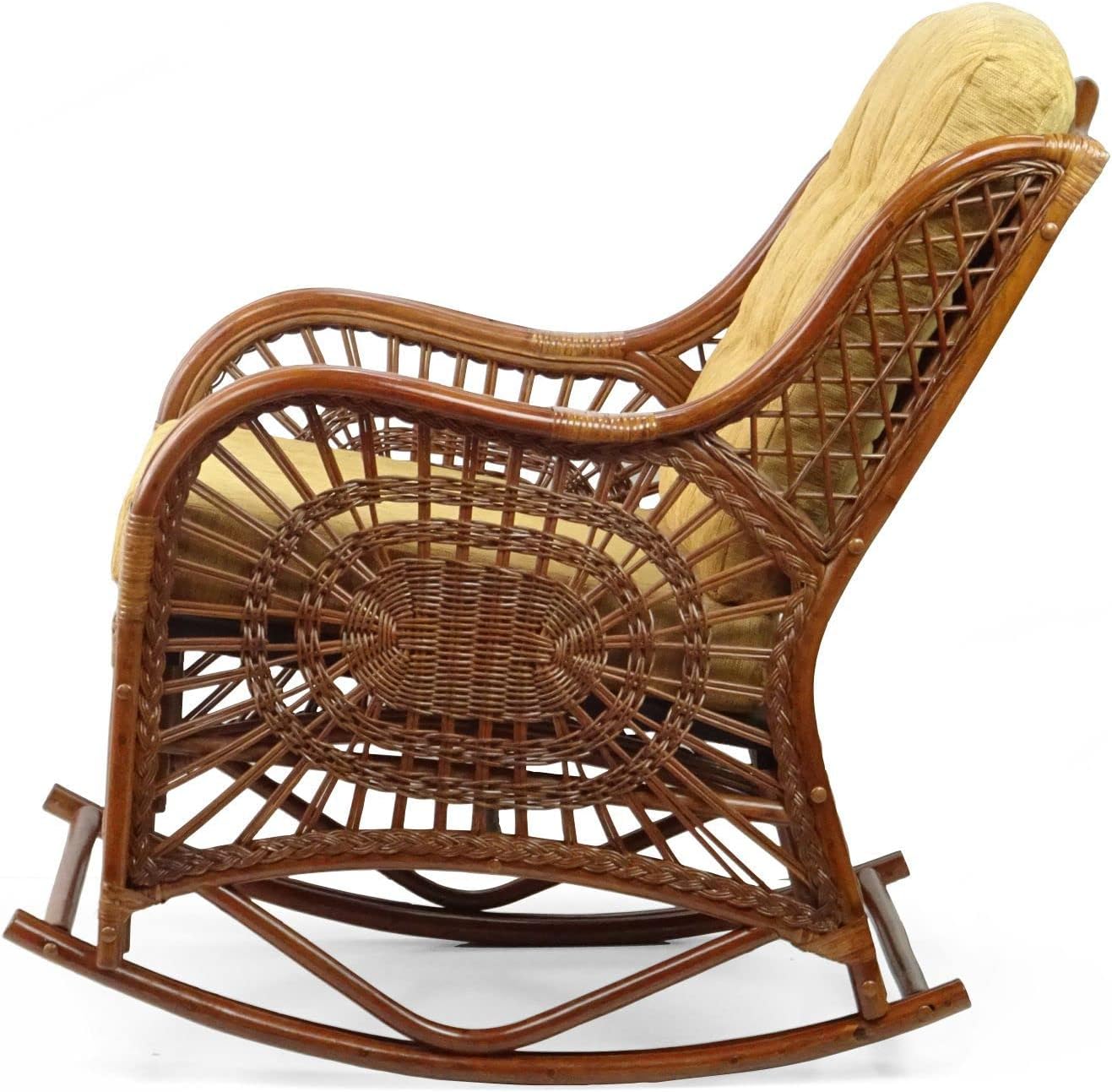 Rattan Rocking Lounge Chairs Set of 2 with Coffee Table a7