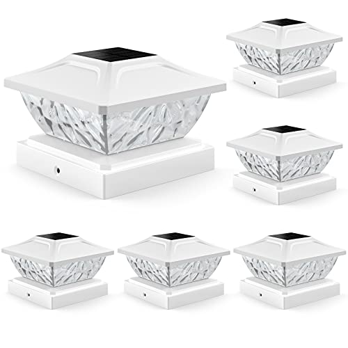 12 Pack Solar Post Cap Lights, 2 Mode Bright Solar Post Lights Outdoor Waterproof Fence Post Cap Lights, Outdoor Post Lights Solar Powered Deck Lights for 4x4 4.5x4.5 5x5 Posts in Garden Decor