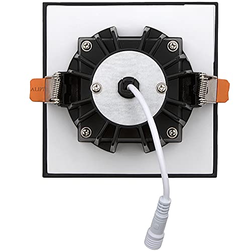 4 in. Ultra-Thin Recessed LED Downlight Canless IC Rated Dimmable Square White Trim 7k