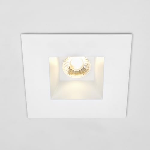 6" Ultra-Thin Recessed Anti-Glare LED Downlight Dimmable Square Black Trim 5CCT J-Box Included k7