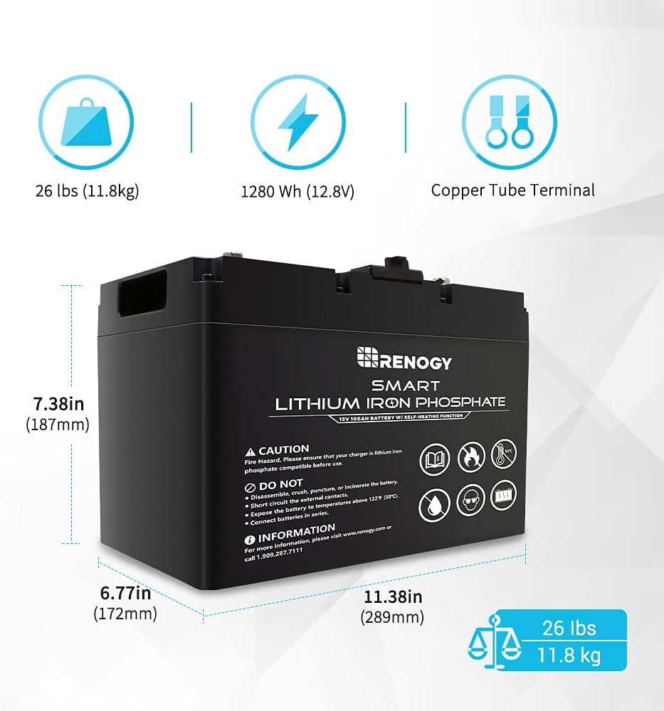 12V 100Ah Lithium-Iron Phosphate Battery with Self-Heating r7