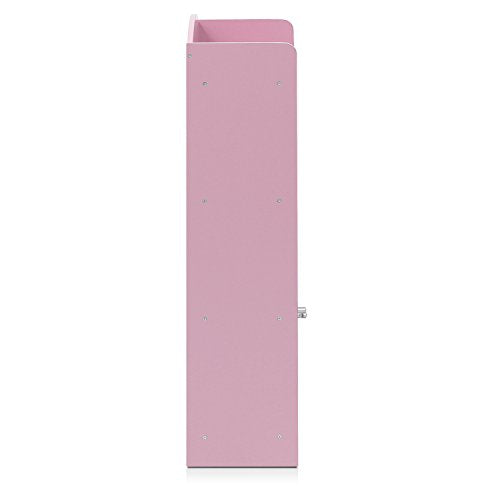 Bookshelf with Storage Cabinet 3-Tier Pink a7
