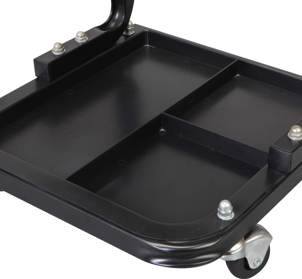Garage Rolling Creeper Seat with Tool Tray Black k7