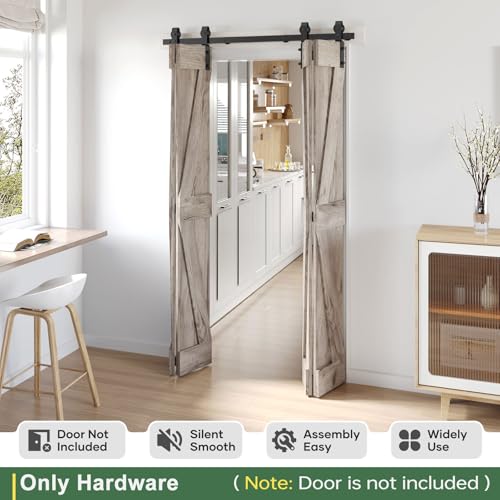 Bifold Sliding Barn Door Hardware Track Kit 4f