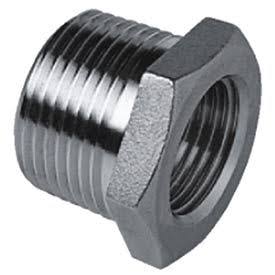 ISO SS 304 Cast Pipe Fitting Hex Bushing 3/8x22 x 1/8x22 NPT Male x Female - Pkg Qty 100
