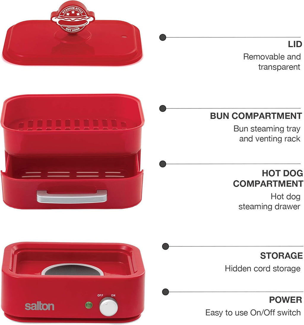 Hot Dog Steamer Transparent Red k7