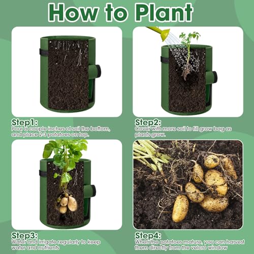 Potato Grow Bags with Flap and Handle, 7 Gallon a3