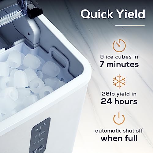 Electric Countertop Ice Maker Machine Portable 33lbs 24h Stainless Steel A7