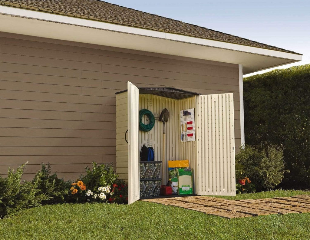 Outdoor Resin Storage Shed with Floor 4.6 Ft, Weather Resistant a7