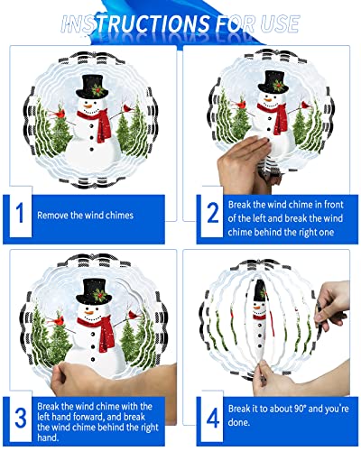 3D Metal Wind Spinner Snowman Decor 8in k7
