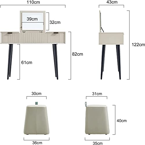 Vanity Desk with Drawer & Flip Mirror a7