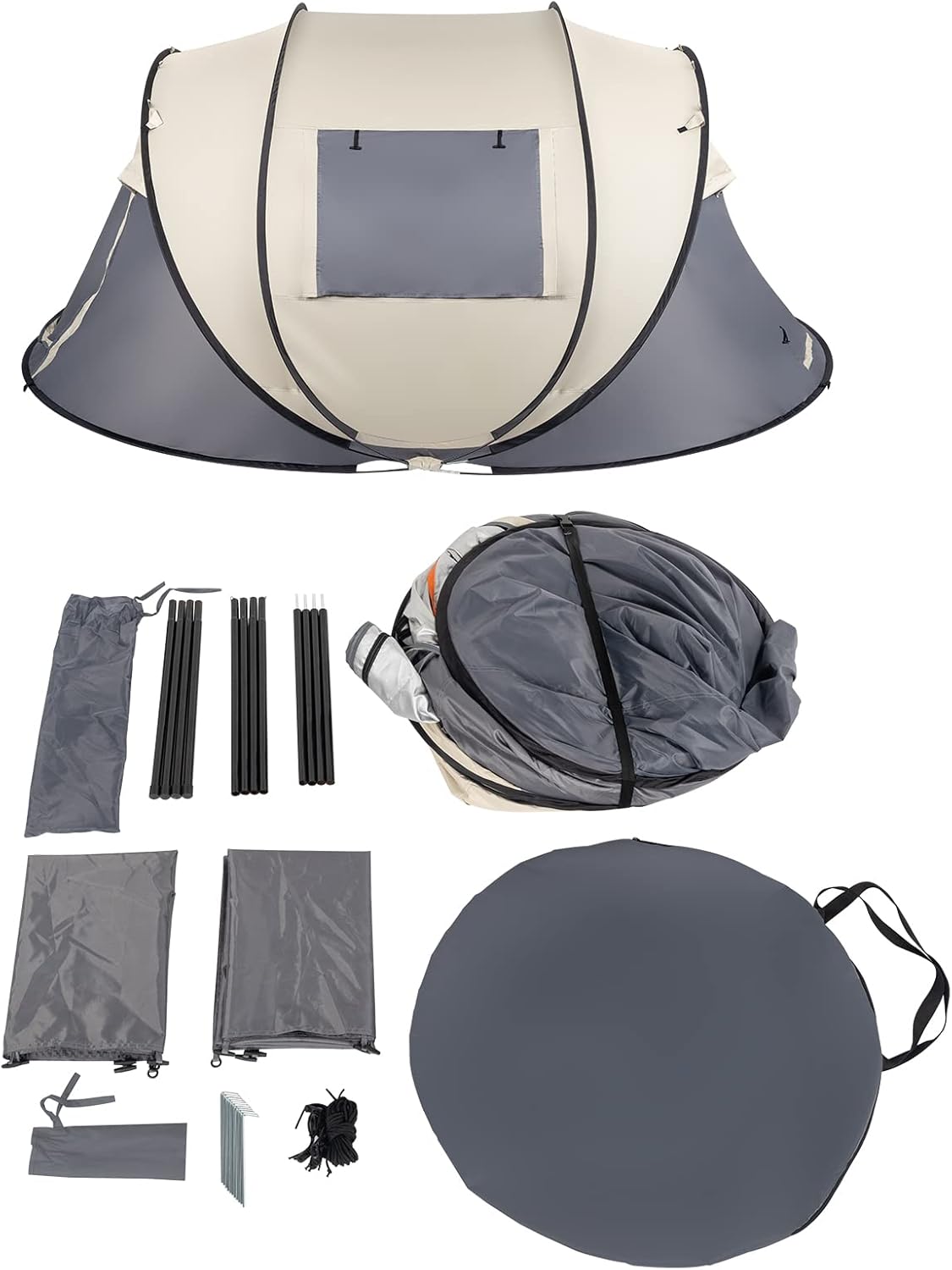 Pop Up Waterproof Camping Tent Easy Setup 2 Doors a7