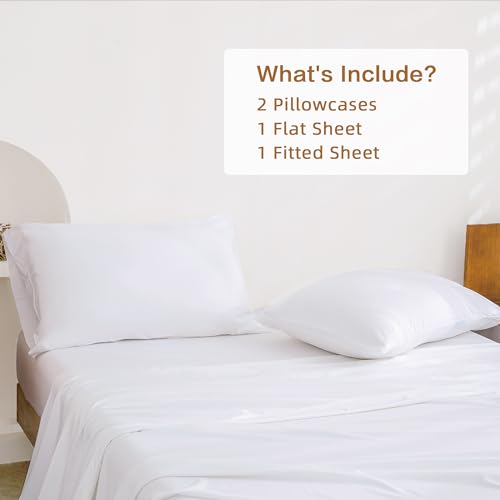 Queen Sheets Set, Cooling Bamboo Bedding, Deep Pocket, Dark Green K7