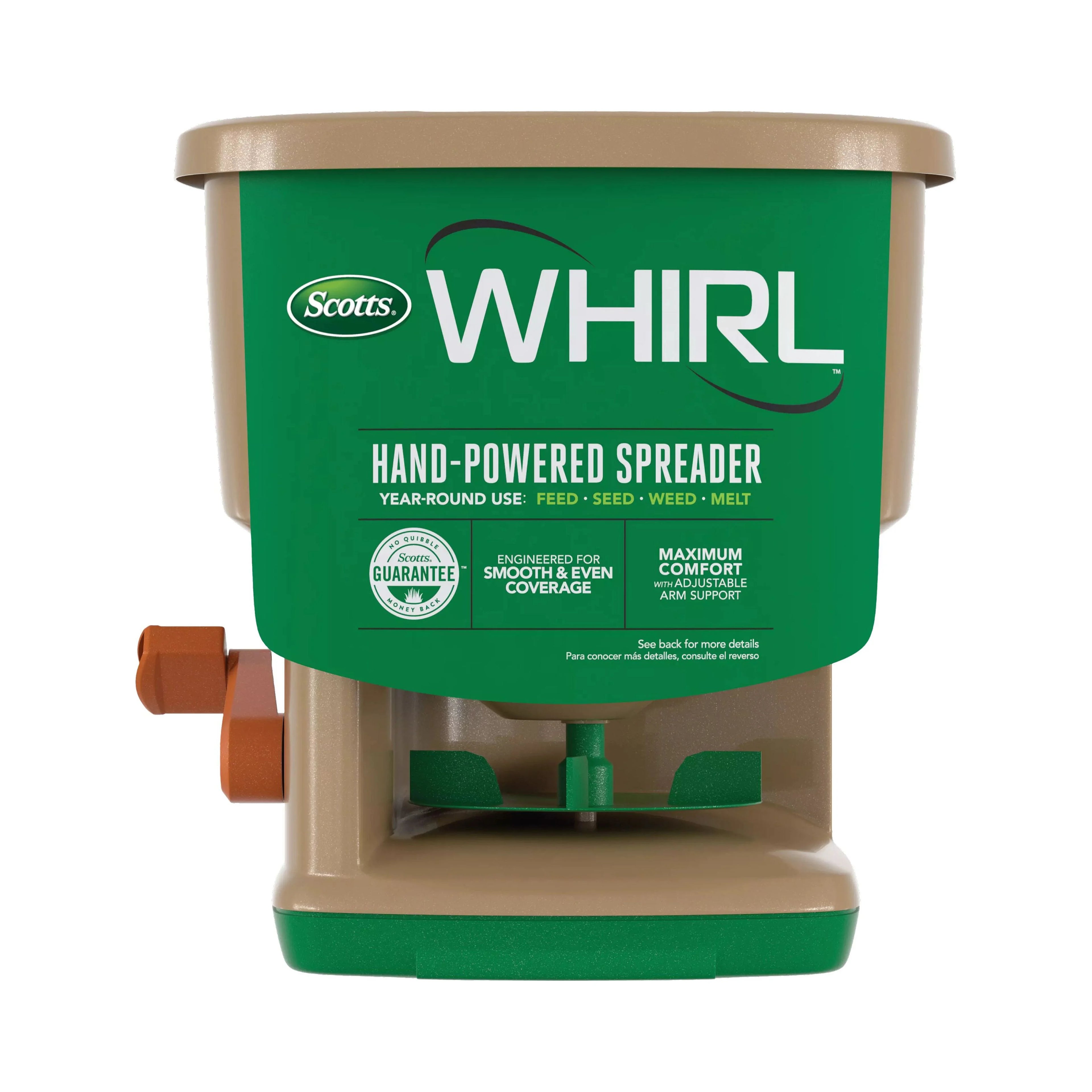 Scotts Whirl Hand-Powered Spreader for Grass Seed, Fertilizer, Salt and Ice Melt - Curated Treasures Market